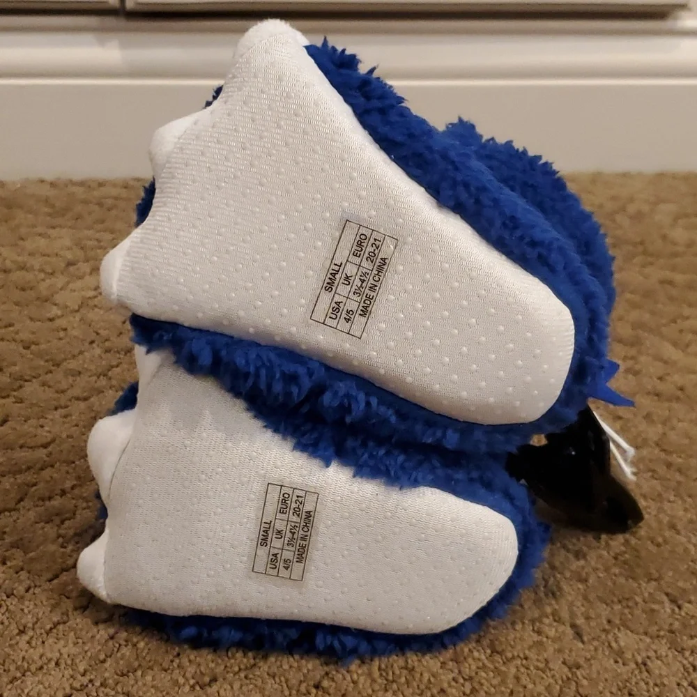 Baby Boys Girls Falls Creek Blue Dinosaur Bear Monster Slippers Size 4/5 6/7 NWT
